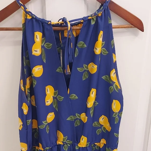 Ultra Pink Blue and Yellow High Low Dress - Picture 6 of 13